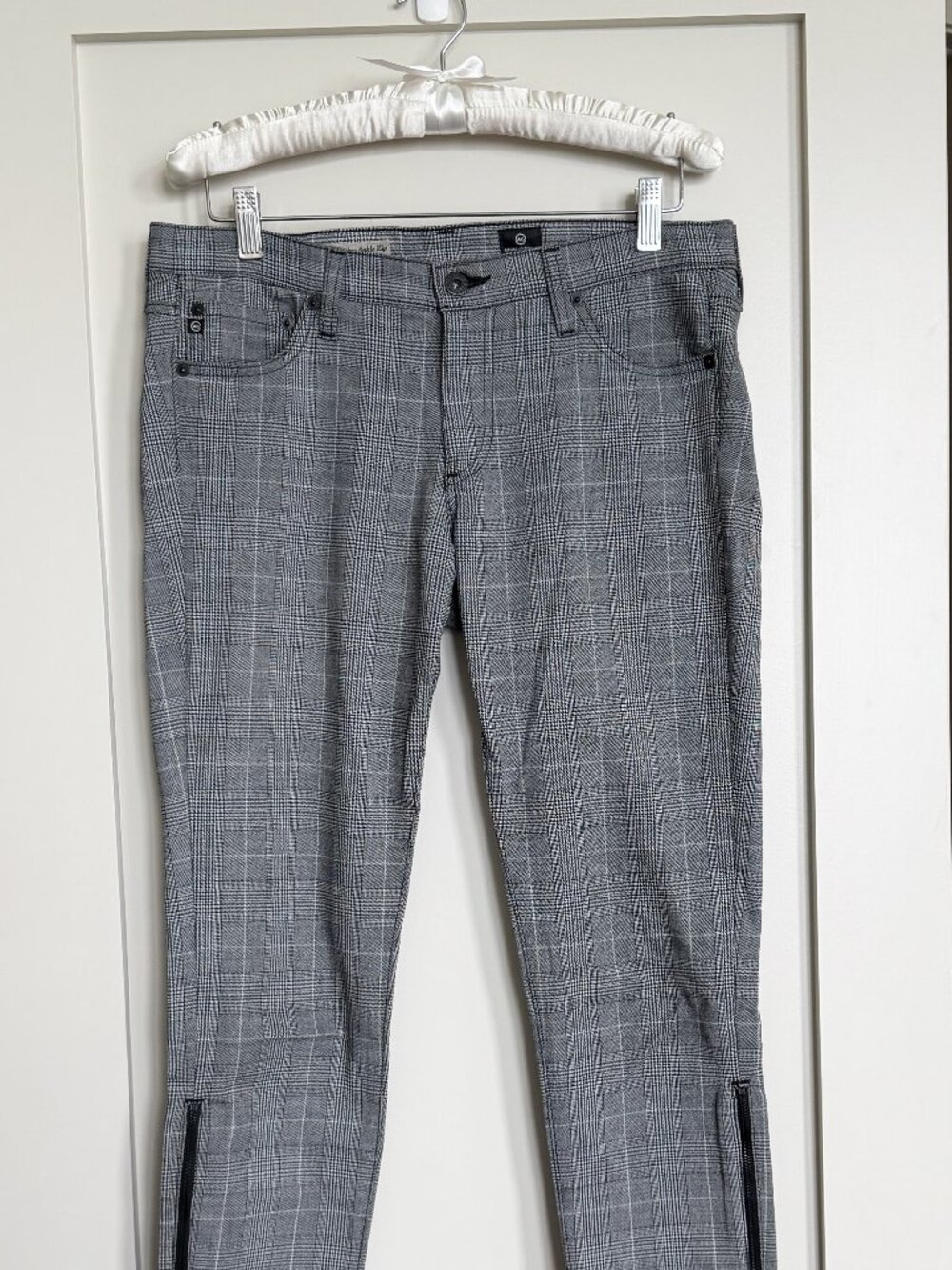 AG Plaid Legging Ankle Zip Jeans